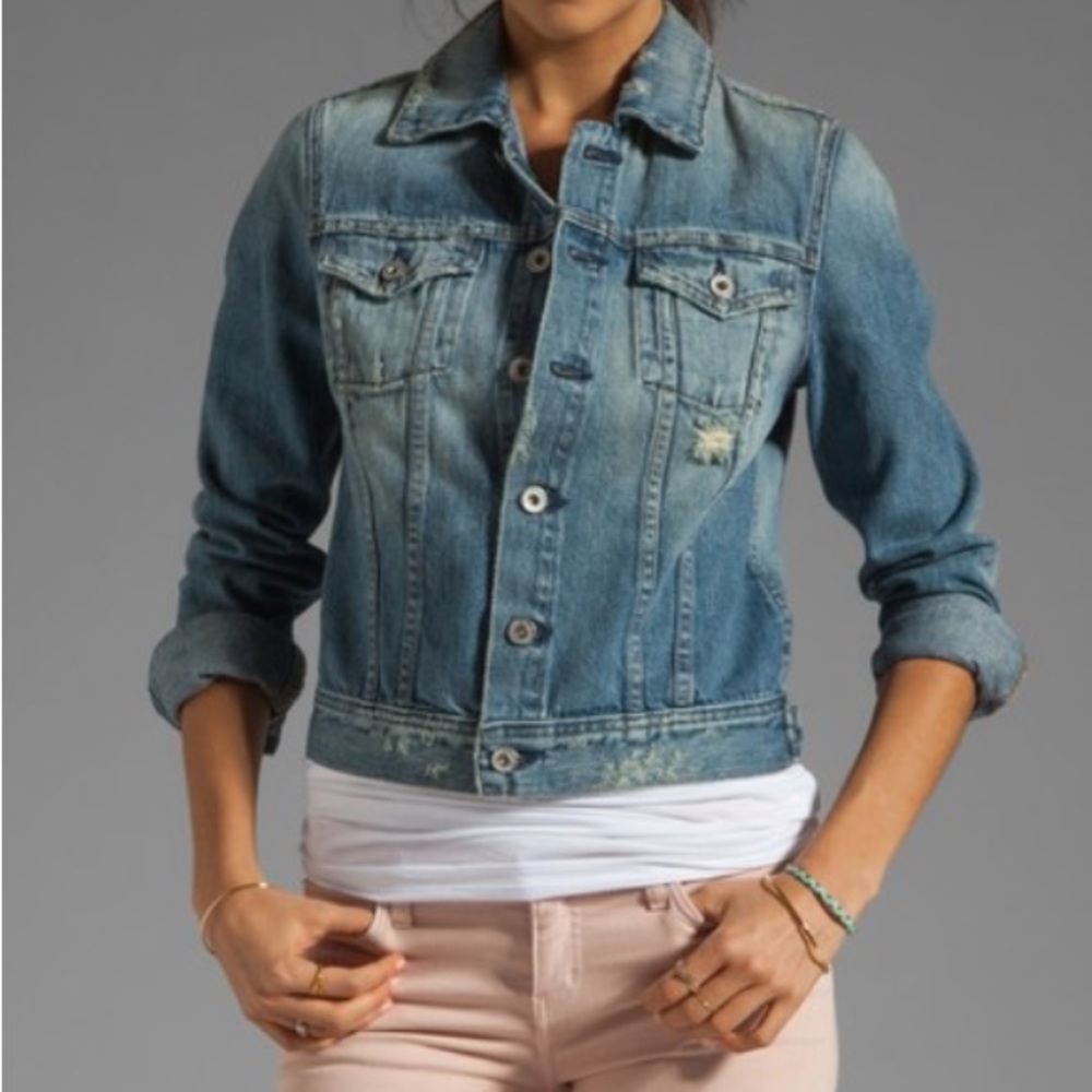 AG Adriano Goldschmied Robyn Soleil Distressed Denim Jacket